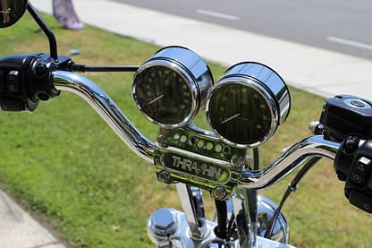 thrashin supply risers with dual gauge mount in chrome